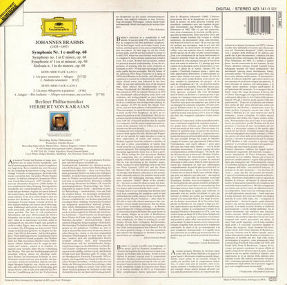 Johannes Brahms, Berliner Philharmoniker, Herbert von Karajan : Symphonie No. 1 (LP)