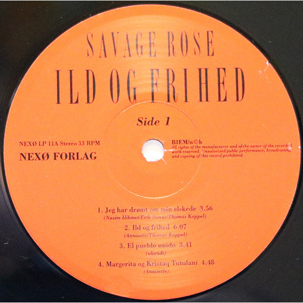 Savage Rose : Ild Og Frihed (2xLP, Album)