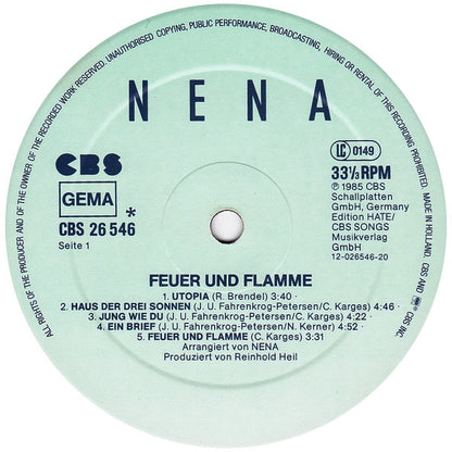 Nena : Feuer Und Flamme (LP, Album)