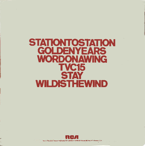 David Bowie : Station To Station (LP, Album, Ind)