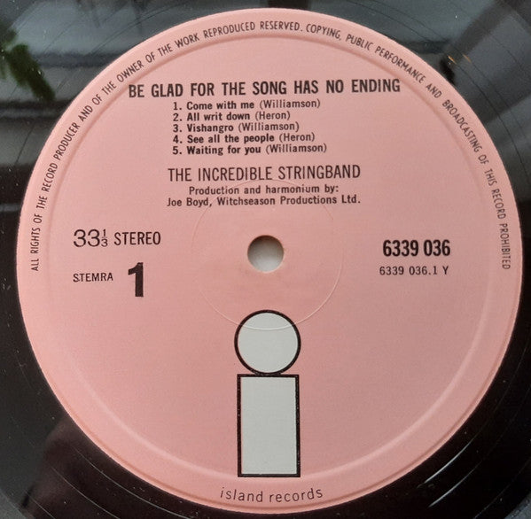 The Incredible String Band : Be Glad For The Song Has No Ending (LP, Album)