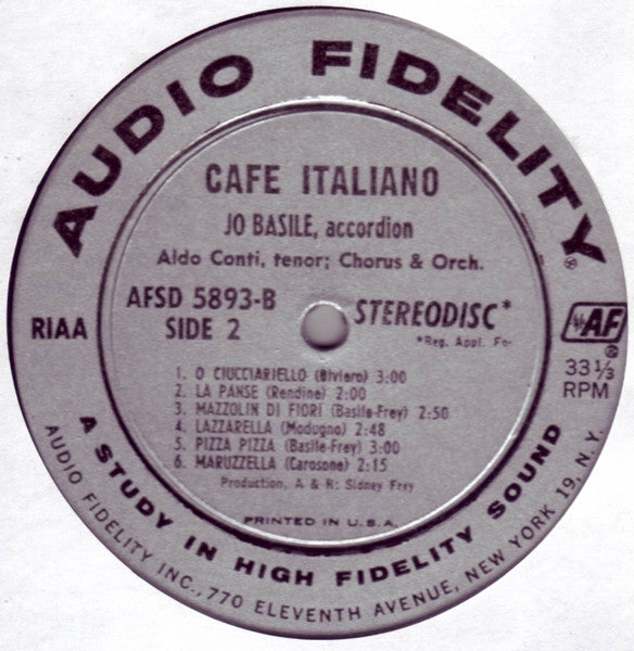 Jo Basile, Accordion And Orchestra, Aldo Conti : Cafe Italiano (LP)