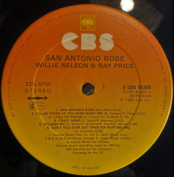 Willie Nelson & Ray Price : San Antonio Rose (LP, Album)