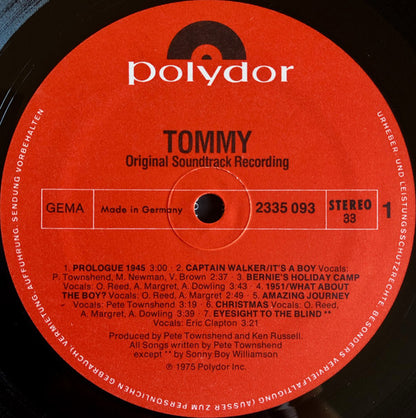 Various : Tommy (Original Soundtrack Recording) (2xLP, Album, Gat)