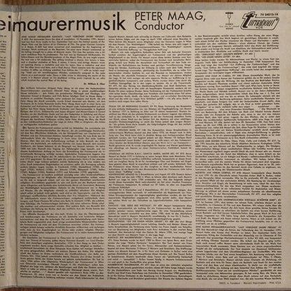 Wolfgang Amadeus Mozart, Peter Maag Conducting Wiener Volksopernorchester : Complete Masonic Music (2xLP, Album)