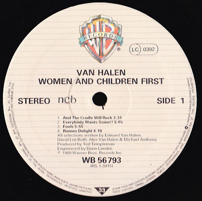 Van Halen : Women And Children First (LP, Album)