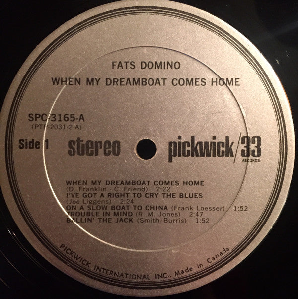 Fats Domino : When My Dreamboat Comes Home (LP, Comp, RE)