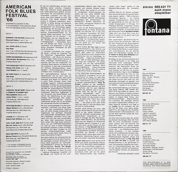 Various : American Folk Blues Festival '66 (LP, Album)