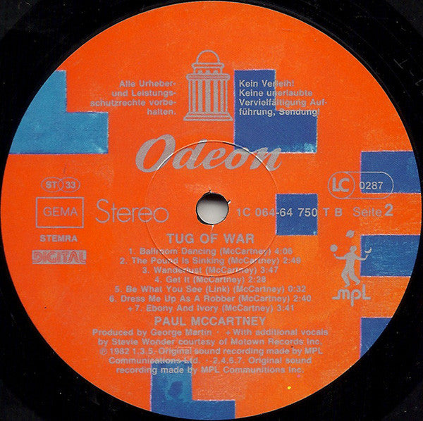 Paul McCartney : Tug Of War (LP, Album)