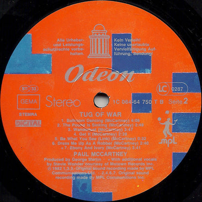 Paul McCartney : Tug Of War (LP, Album)