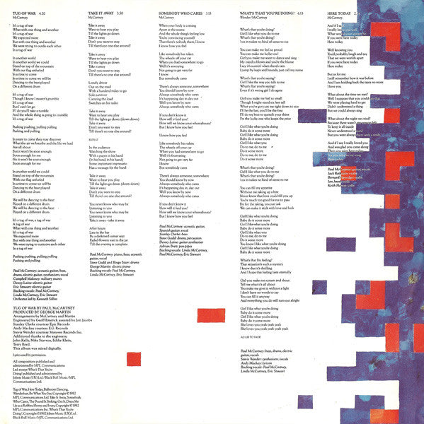 Paul McCartney : Tug Of War (LP, Album)