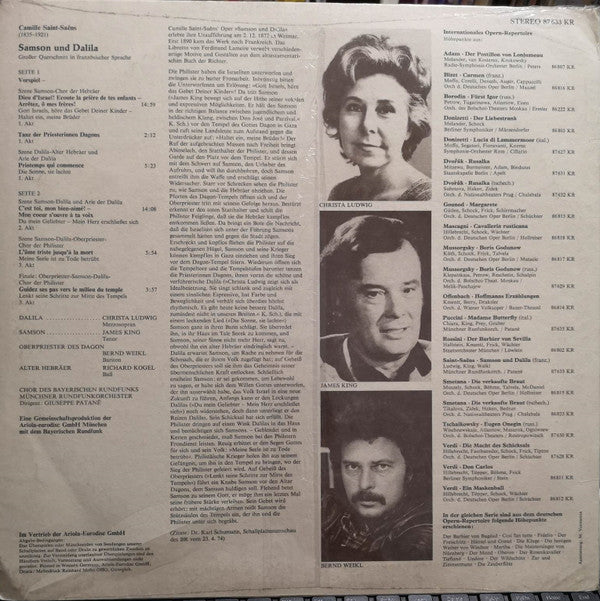 Camille Saint-Saëns, Christa Ludwig, James King (3), Bernd Weikl, Giuseppe Patanè : Samson Und Dalila (LP)