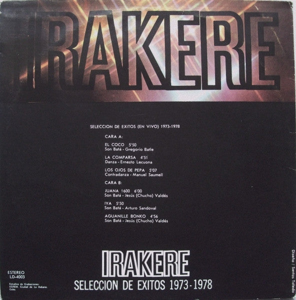 Irakere : Seleccion De Exitos 1973 - 1978 Volumen 1 (LP, Comp, Blu)