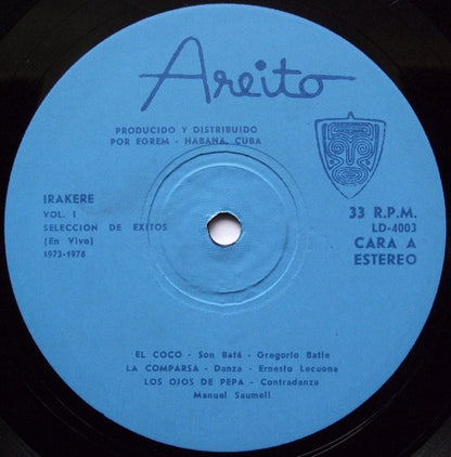 Irakere : Seleccion De Exitos 1973 - 1978 Volumen 1 (LP, Comp, Blu)