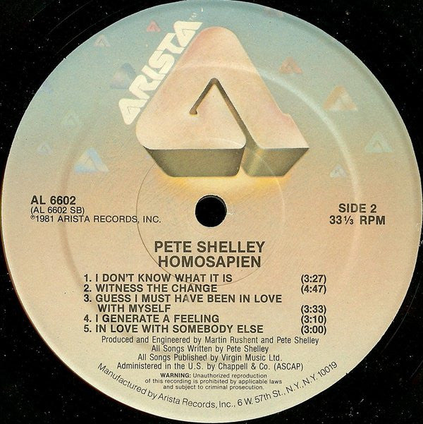 Pete Shelley : Homosapien (LP, Album, HRM)