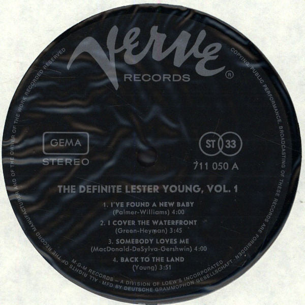 Lester Young : The Definite Lester Young Vol. 1 (LP, Comp)