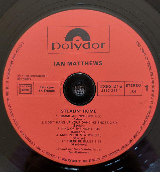 Iain Matthews : Stealin' Home (LP, Album)