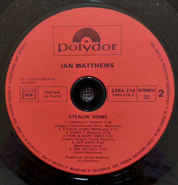 Iain Matthews : Stealin' Home (LP, Album)