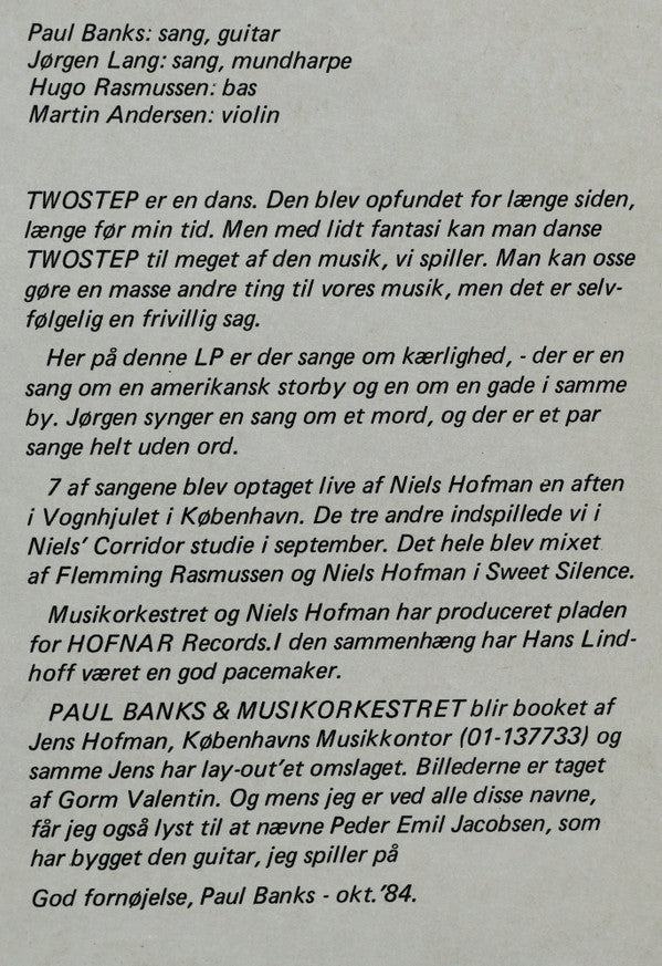 Paul Banks & Musikorkestret : Twostep (LP, Album)