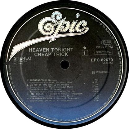 Cheap Trick : Heaven Tonight (LP, Album, RP)