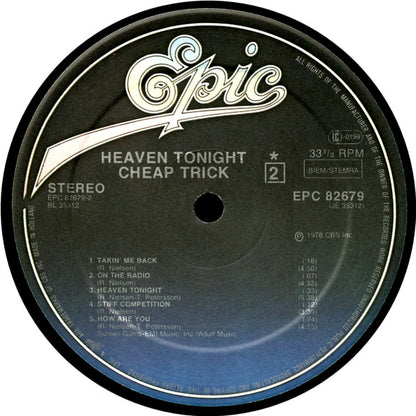 Cheap Trick : Heaven Tonight (LP, Album, RP)