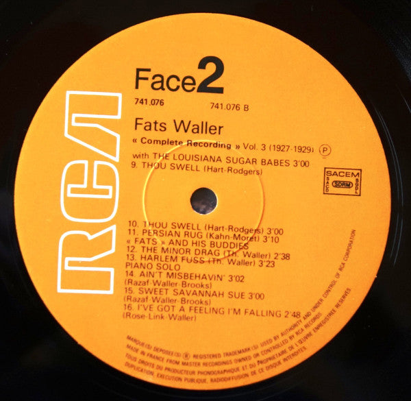 Fats Waller : (1927-1929) Volume 3 (LP, Comp)