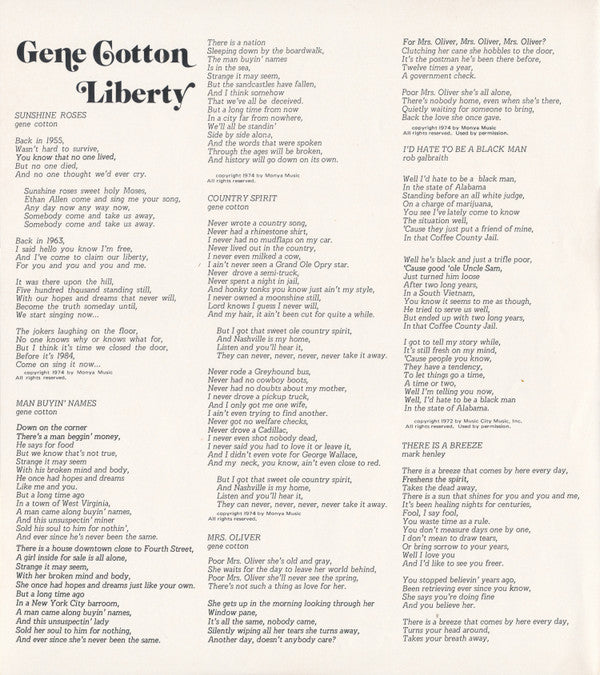 Gene Cotton : Liberty (LP, Album)