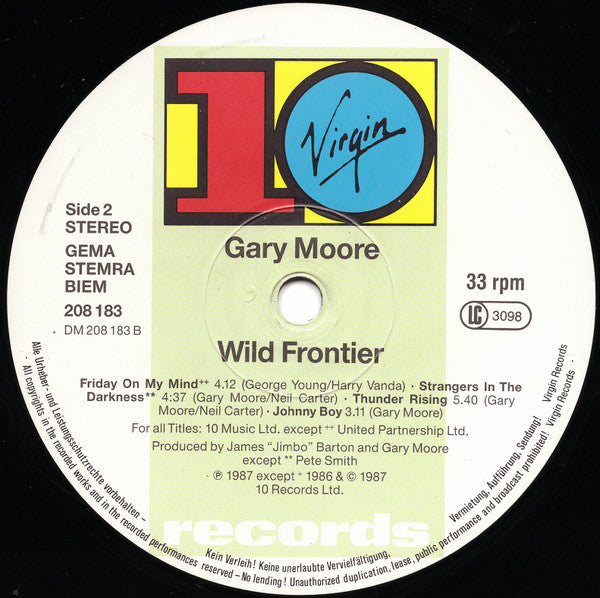 Gary Moore : Wild Frontier (LP, Album)