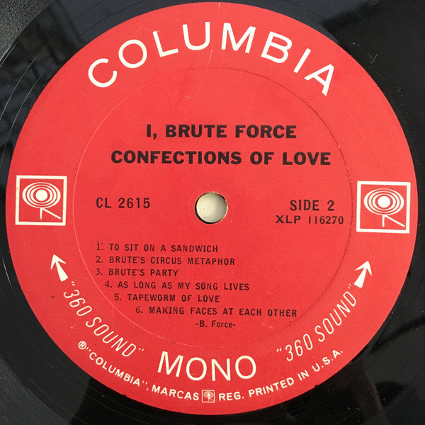 Brute Force (2) : Confections Of Love (LP, Album, Mono)