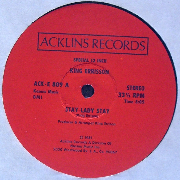 King Errisson : Stay Lady Stay (12")