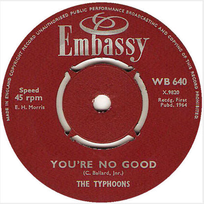 Ray Pilgrim And The Beatmen / The Typhoons : You're No Good / Hold Me (7", Single)