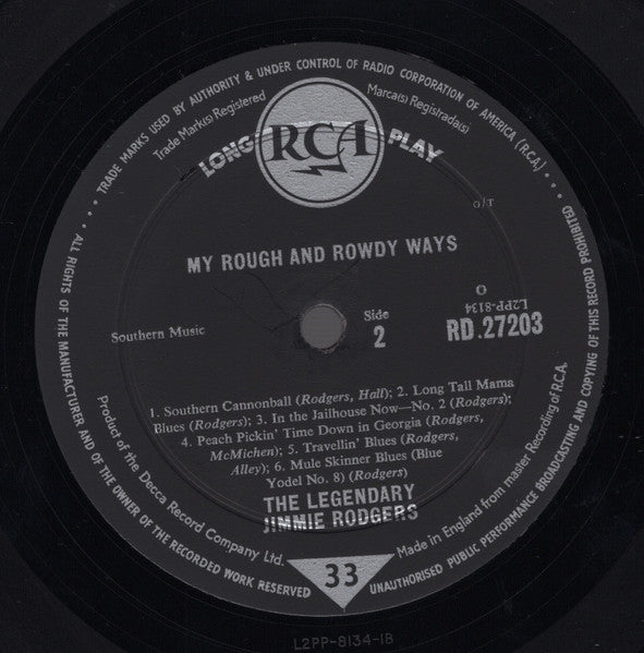 Jimmie Rodgers : My Rough And Rowdy Ways (LP, Mono)