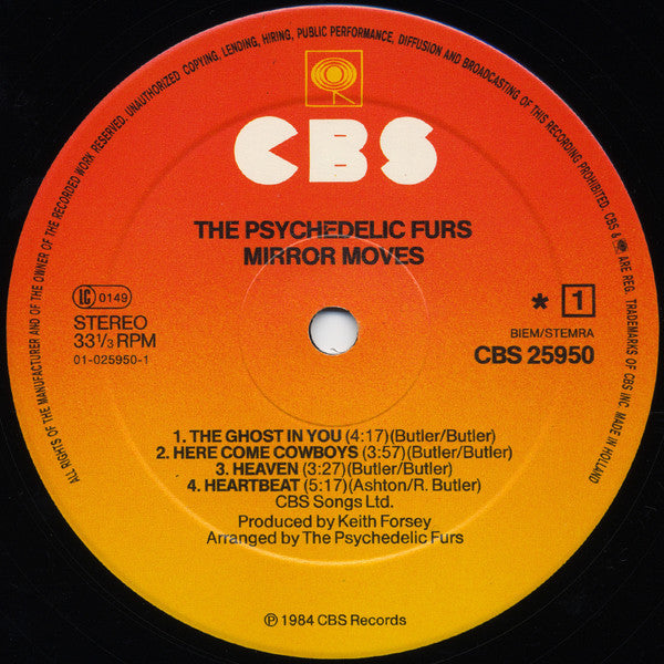 The Psychedelic Furs : Mirror Moves (LP, Album)