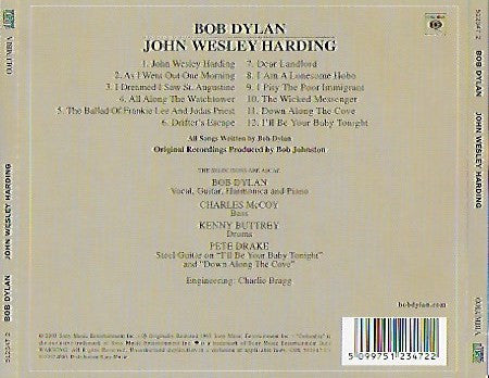 Bob Dylan : John Wesley Harding (CD, Album, RE, RM)