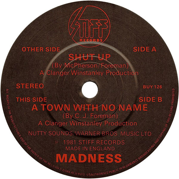 Madness : Shut Up (7", Single)