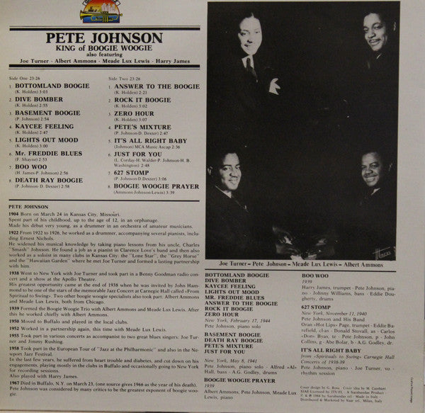 Pete Johnson : King Of Boogie Woogie (LP, Comp)