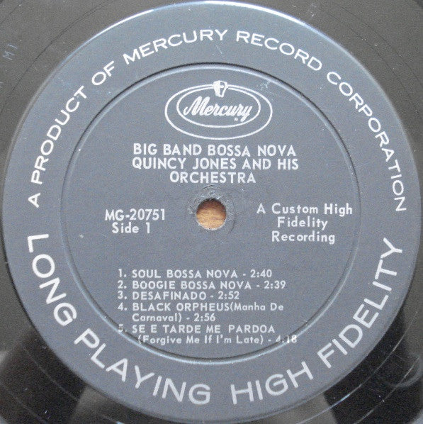 Quincy Jones And His Orchestra : Big Band Bossa Nova (LP, Album, Mono)