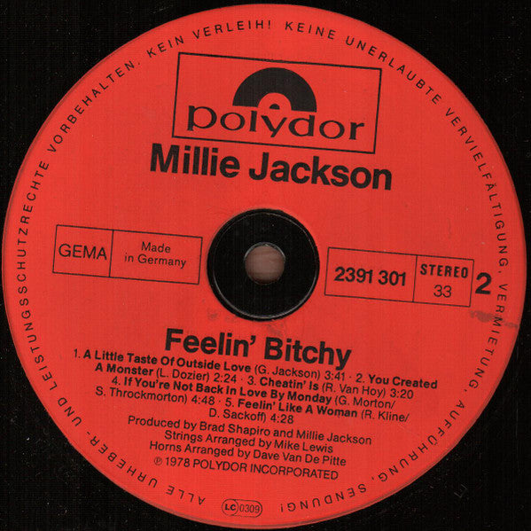 Millie Jackson : Feelin' Bitchy (LP, Album)