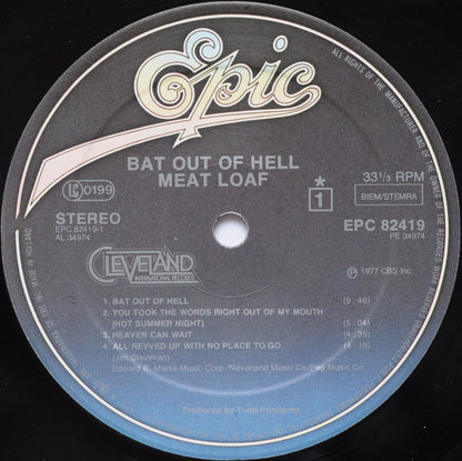 Meat Loaf : Bat Out Of Hell (LP, Album, RP)