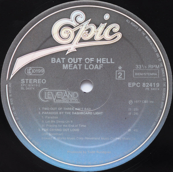 Meat Loaf : Bat Out Of Hell (LP, Album, RP)