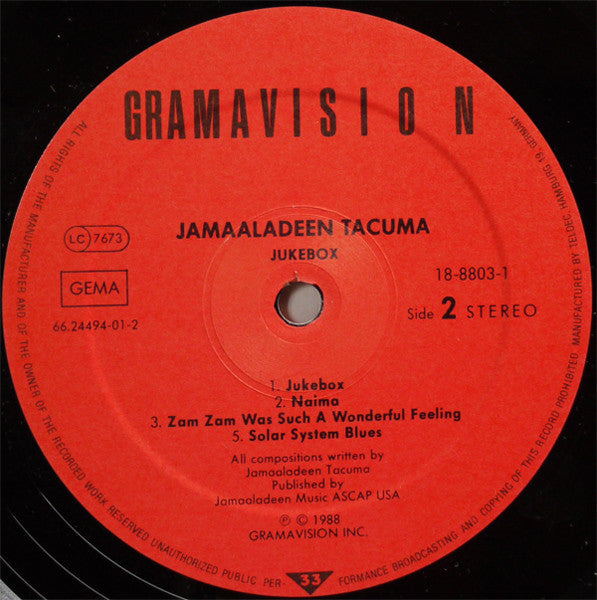 Jamaaladeen Tacuma : Jukebox (LP, Album)