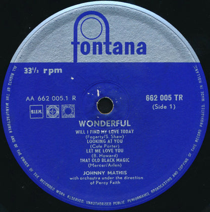 Johnny Mathis : Wonderful (10")
