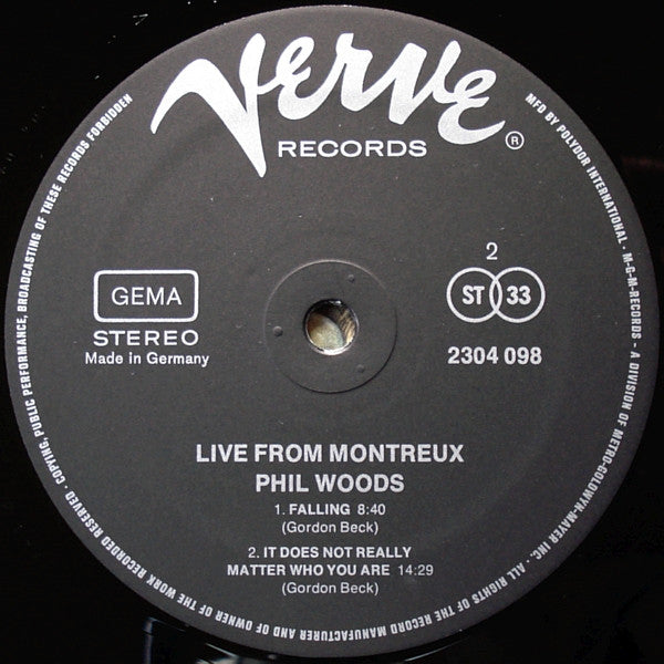 Phil Woods And His European Rhythm Machine : Live From Montreux (LP, Album)