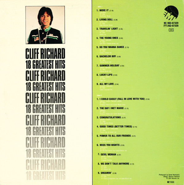 Cliff Richard : 18 Greatest Hits (LP, Comp)