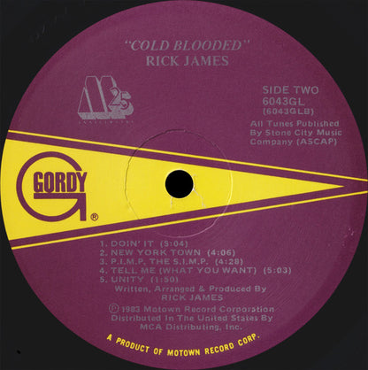 Rick James : Cold Blooded (LP, Album, Gat)