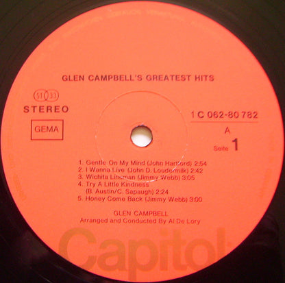 Glen Campbell : Glen Campbell's Greatest Hits (LP, Comp, Ora)