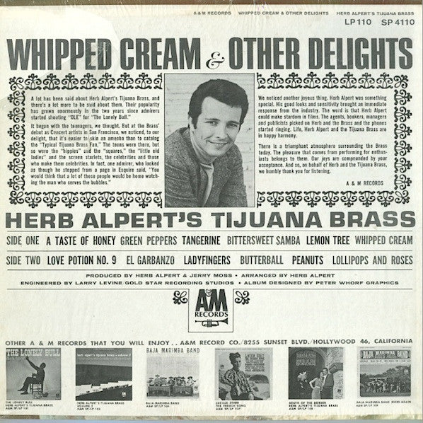 Herb Alpert & The Tijuana Brass : Whipped Cream & Other Delights (LP, Album, Pit)