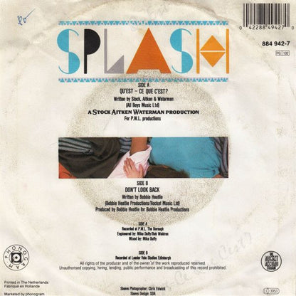 Splash (15) : Qu'Est-Ce Que C'Est? (7", Single)