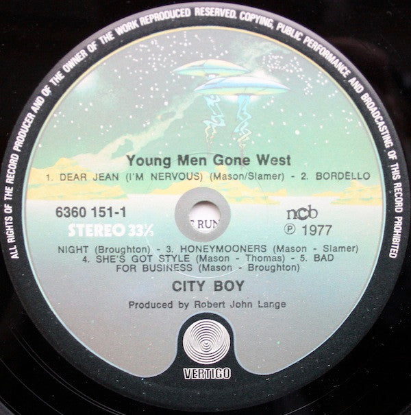 City Boy : Young Men Gone West (LP, Album)