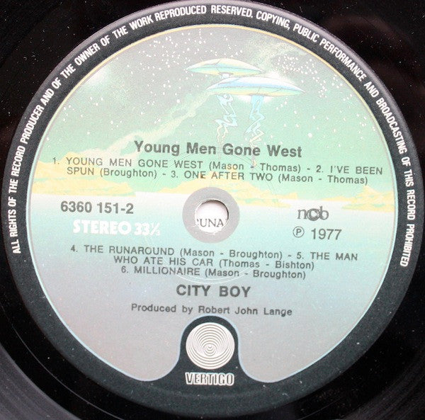 City Boy : Young Men Gone West (LP, Album)